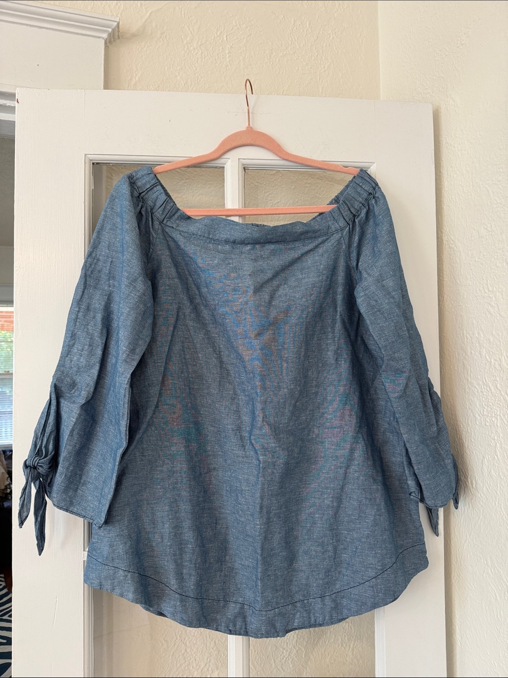 Free People Off-Shoulder Tie-Sleeve Top